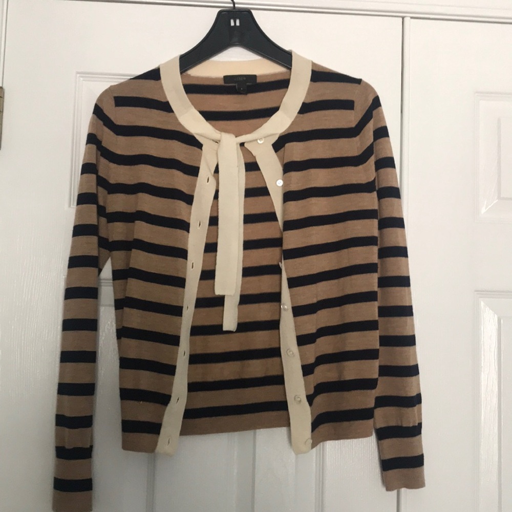 J. Crew Striped Wool Cadigan